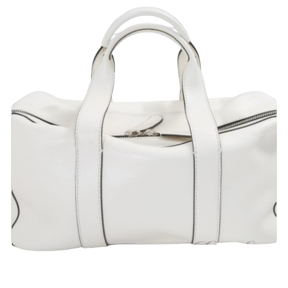 NWOT Large Off White Victor Alfaro Leather East West Satchel Bag 13” w/Dustbag